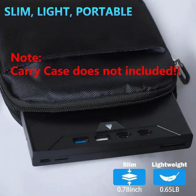 Alt view image 5 of 7 - AUTYUE 7 in 1 External CD/DVD Drive for Laptop, Slot-Loading External DVD Drive with SD/TF Port, CD Burner External CD DVD Drive for Laptop USB-A USB-C, Portable CD/DVD Writer for Laptop & Desktop