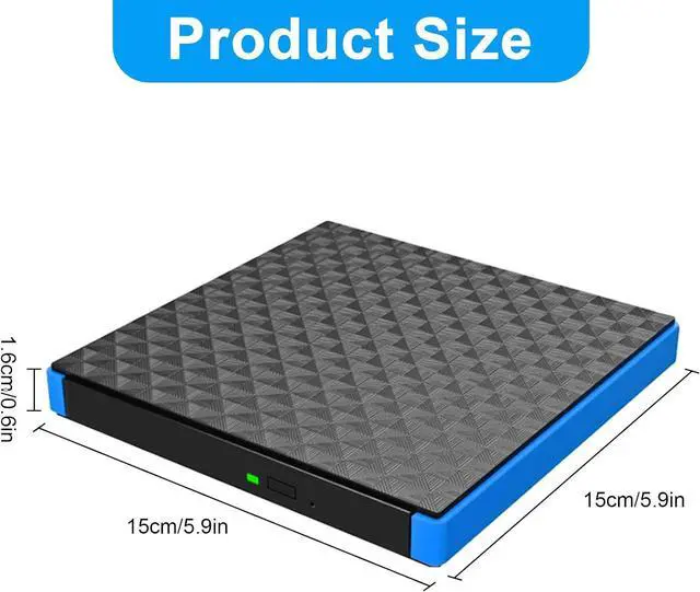 Alt view image 2 of 7 - AUTYUE External CD DVD Drive for Laptop, Type C & USB 3.0 External DVD Drive, 24x CD 8x DVD Super Fast Speed CD/DVD +/-RW Burner Reader,  Optical DVD Drive for Windows, Linux, Mac OS Laptop Desktop PC