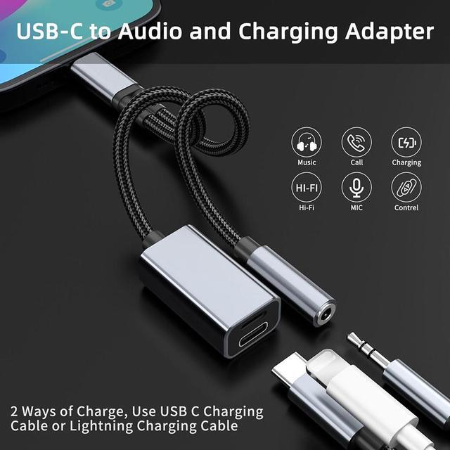 Cable Adaptador USB-C A 3.5 Mm - Para Conectar El Móvil Al Coche O Altavoces, 1 Metro, Chapado En Oro