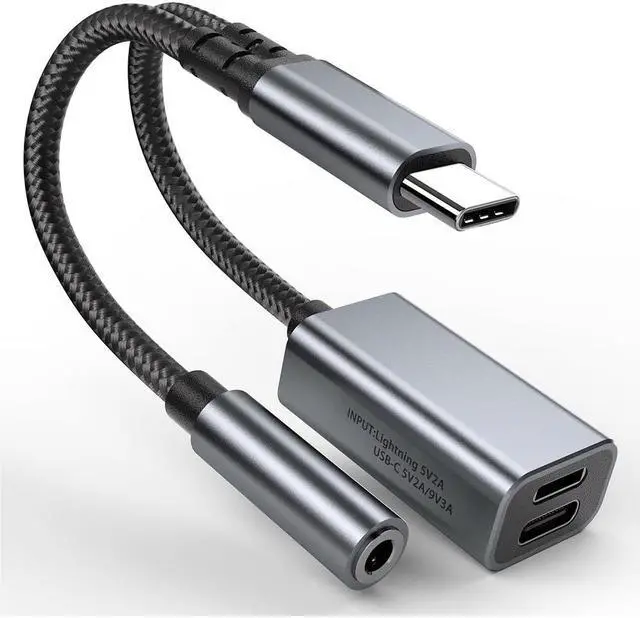 Main image of AUTYUE USB C to 3.5mm Audio Adapter with Charger, 3 in 1 USB C Headphone Adapter with PD 27W & Lightning 10W Charging Dongle Compatible with i-Phone 15/15Pro, Galaxy S24 Ultra/S23/S22/S21, Pixel 8/7/6