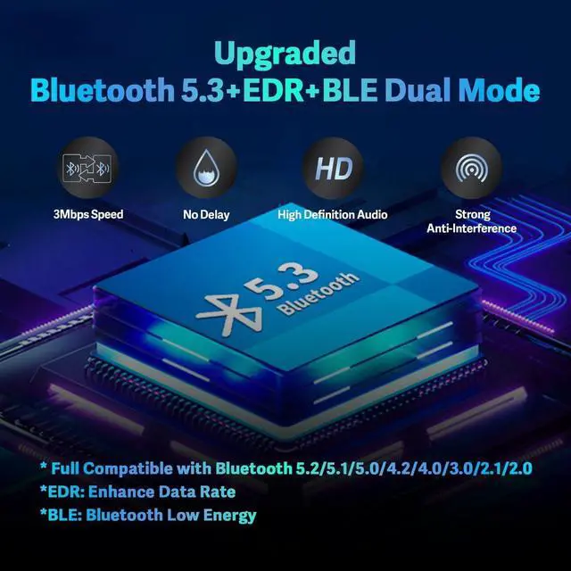 Alt view image 2 of 7 - AUTYUE USB Bluetooth 5.3 Adapter for PC Desktop, 20M Wireless Transmitter Dongle for Windows 11/10/8.1 Computer Laptop, Plug & Play, Pair w/Bluetooth Headset Headphones Speaker Keyboard Mouse Printer