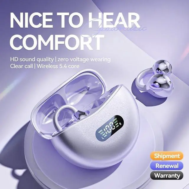 Alt view image 3 of 7 - AUTYUE Wireless Earbuds with Bluetooth 5.4 Low Latency, HD Sound,60H Playback LED Power Display Earphones Comfortable Fit Waterproof in-Ear Headphones with Mic for Multi-Scenario Suitable for All Ages