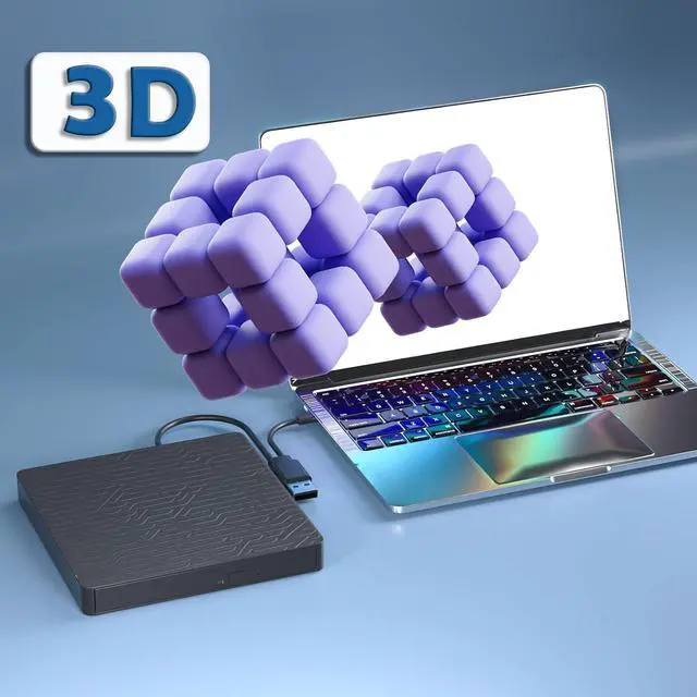Alt view image 4 of 7 - AUTYUE 5 in 1 External Blu ray Drive, Multifunctional USB 3.0 Type-C 3D External Blu-ray Slim Optical Drive CD DVD Drive Burner with SD/TF Card Reader/2 USB 3.0 Hubs for Windows XP/7/8/10/11, MacOS
