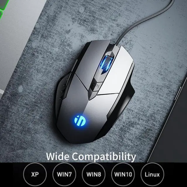Alt view image 5 of 7 - AUTYUE USB Wired Mouse, Ergonomic Design, up to 3200 DPI Adjustable and 6 Buttons, Optimised USB Wired Optical Mouse, Gaming Mouse for PC Laptop Computer for Working and Gaming (Gray)