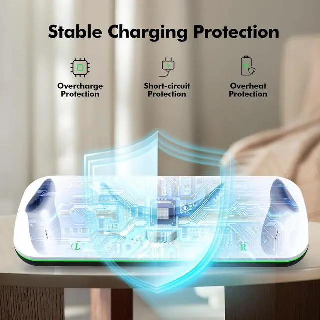 Alt view image 6 of 7 - AUTYUE VR Headset Charging Dock Compatible with Me-ta Quest 3 Accessories, VR Charging Station Compatible with O-cu-lus Quest 3 with LED Indicator, Charger Stand with Rechargeable Batteries