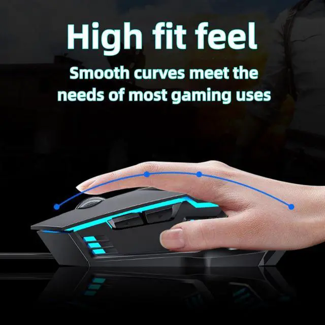 Alt view image 3 of 7 - AUTYUE Wired Gaming Mouse, Optical USB Mouse for Laptop/Desktop, Ergonomic, with 6 Programmable Buttons, 4 Adjustable DPI up to 3600 DPI, Multifunctional Wired Mouse for Gaming and Office