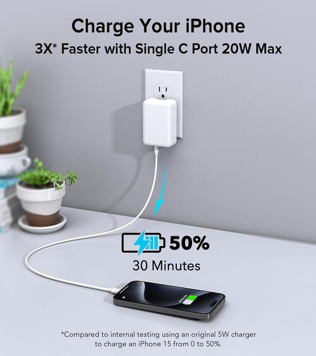 Alt view image 2 of 7 - AUTYUE [2-Pack] USB C Charger Block, 40W Flat USB C Wall Charger Plug, Foldable & Slim Type C Charger Fast Charging Block Cube, 4-Port PD + QC Multiport Power Adapter for i-Phone, Android Cellphones..