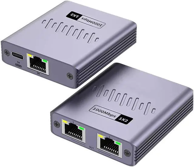 Main image of AUTYUE Ethernet Splitter 1 to 2 1000Mbps, Gigabit Ethernet Splitter,LAN Network Splitter with USB Power Cable, RJ45 Splitter for Cat5/5e/6/7/8 Cable (2 Devices Simultaneously Networking) Router Switch