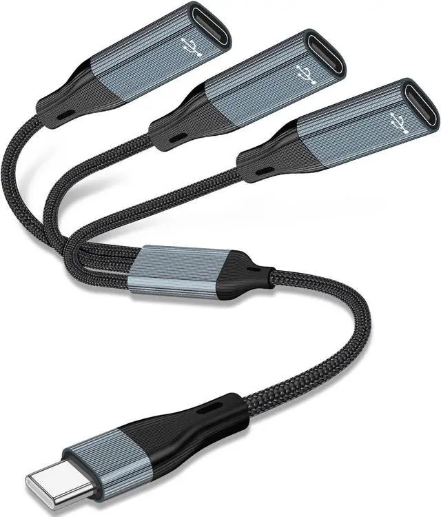 Main image of AUTYUE USB C Splitter, USB C to 3 USB C Female Cable USB C Headphone Converter USB C to USB C OTG Splitter with Data Transfer Compatible with i-Pad Pro, Air 6/5, MacBook, i-Phone 15/15Pro, Galaxy S24