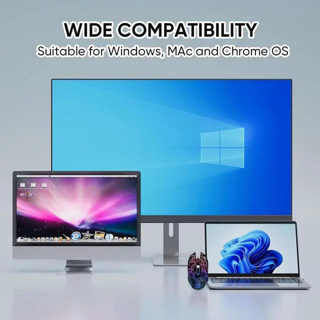 Alt view image 7 of 7 - AUTYUE Dual Mode 2.4G + Bluetooth Mouse Wireless Gaming Mouse, 2.4G Cordless RGB Rechargeable Wireless Mouse, PC Game Mouse Computer Gaming Mice for Laptop Desktop -Black