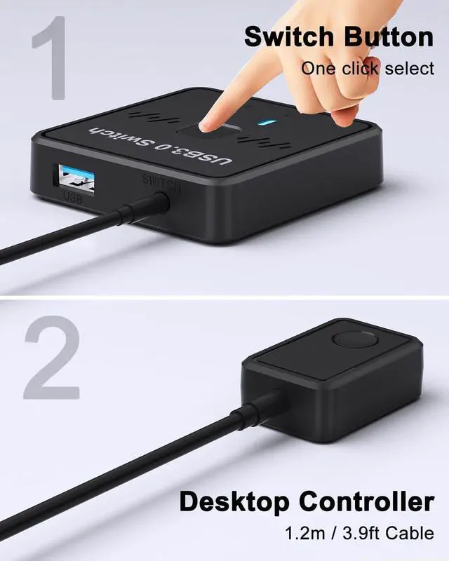 Alt view image 5 of 7 - AUTYUE USB Switch, 2 Port USB 3.0 Switch Selector, USB Splitter 1 in 2 Out / 2 in 1 Out, USB Switcher 2 Computers Share 1 USB Devices for Printer,Keyboard,Scanner,Mouse,Compatible with Mac/Win/Linux