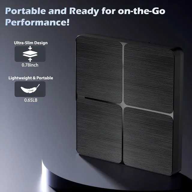 Alt view image 5 of 6 - AUTYUE External CD/DVD Drive for Laptop, USB 3.0 and Type C DVD Drive External Portable DVD Player for Laptop, CD Burner External Optical CD DVD Drive Compatible with PC Windows 11/10/8/7 Linux MacOS