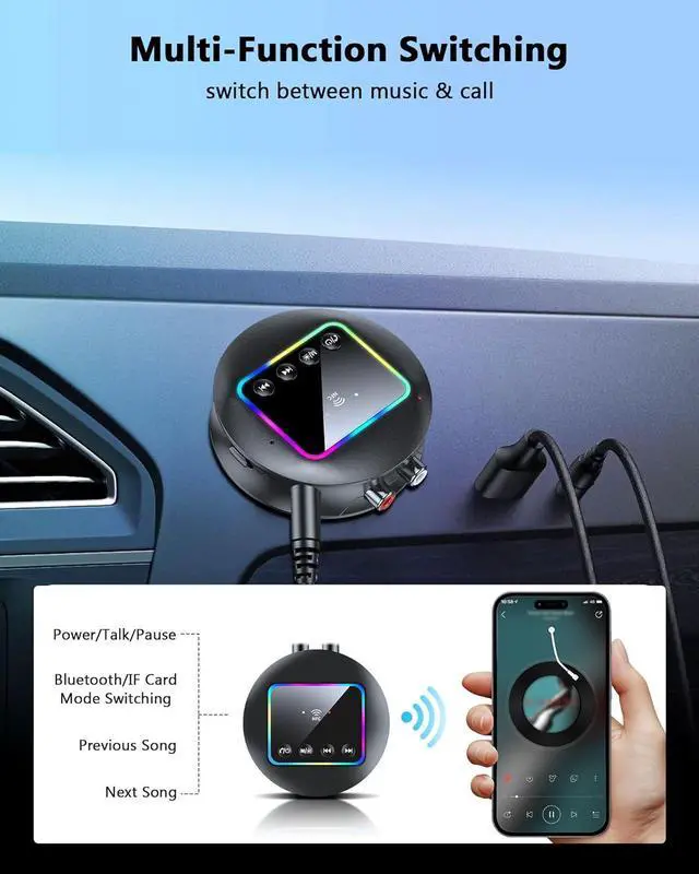 Alt view image 6 of 6 - AUTYUE Wireless Bluetooth 5.4 Adapter - Bluetooth Transmitter & Receiver (TX | RX), Bluetooth Adapter for AUX/RCA/TF/NFC, Plug and Play, Suitable for TV, PC, Audio, Headphones, Projectors, Amplifiers