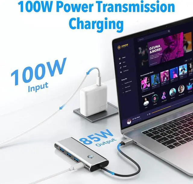 Alt view image 3 of 7 - AUTYUE USB C Hub 7 in 1, USB C HUB Multiport Adapter with 4K@60 HDMI, 3x USB 3.0, SD/TF, 1 x PD 100W, Type-C Hub for Mac-Book Air/Pro,H-p, Hua-wei Mate-Book, De-ll, Surface Book Etc..