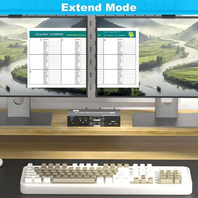 Alt view image 5 of 7 - AUTYUE HDMI KVM Switch 2 Monitors 2 Computers, 8K@60Hz HDMI 2.1 Dual Monitor KVM with 4 USB 3.0 Ports, TF/SD Card Reader, Audio Microphone Jacks, EDID/HDCP Adaptive for Gaming/Streaming/Stock Trading