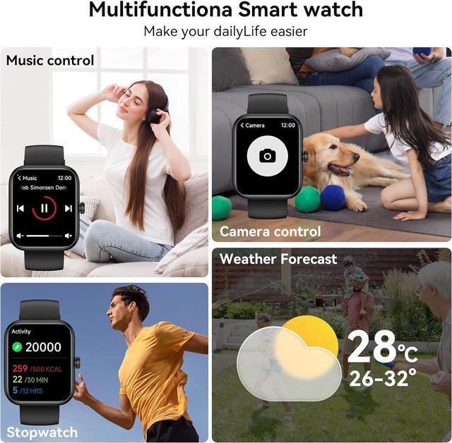 Alt view image 6 of 7 - AUTYUE Smart Watch for Men Women, Alexa Built-in Fitness Tracker with Call Function & 1.83" HD Touchscreen, Heart Rate/Sleep Monitor, 100 Sport Modes, IP68 Waterproof, iOS Android Compatible