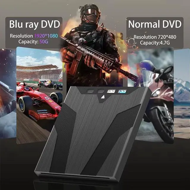 Alt view image 2 of 7 - AUTYUE [7 in 1] USB 3.0 External Blu Ray Drive with USB A & USB C and SD/TF Slot Ports, Portable Blu ray Player for PC Laptop 3D BD Disc Reader CD DVD -/+RW Burner Compatible with Windows Linux Mac OS