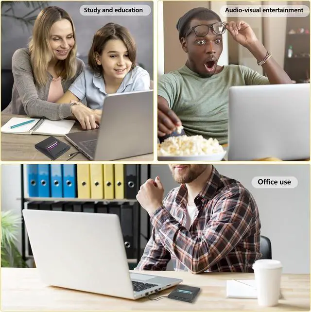 Alt view image 6 of 7 - AUTYUE External CD/DVD Drive for Laptop & PC, DVD/CD Burner, Plug & Play, USB 3.0 & Type-C High Speed CD/DVD Reader & Writer, Portable Dvd Player for Laptop Mac-Book, Windows 11/10/8/7, Linux, MacOS