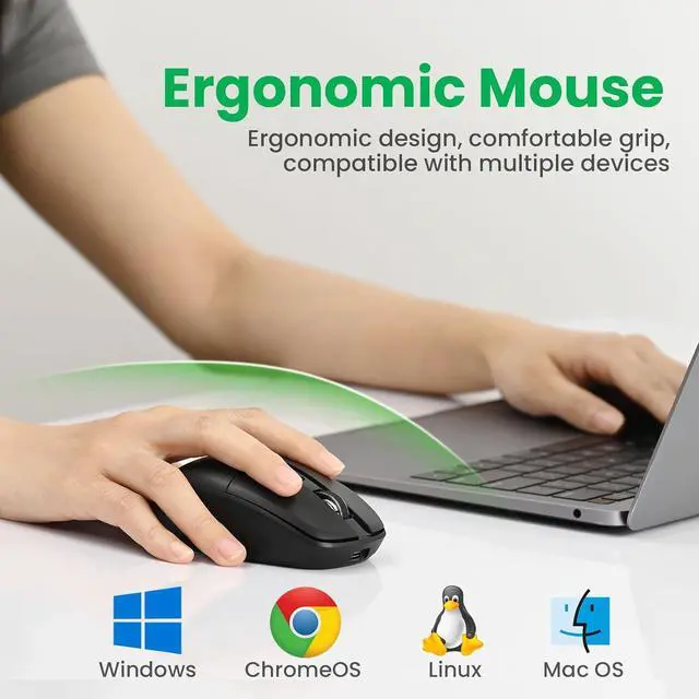 Alt view image 7 of 7 - AUTYUE Type C Rechargeable Wireless Mouse, 2.4G USB C RGB Lighting Computer Mice Silent Click, Ergonomic Design Wireless Mouse for MacBook Air/Pro, Laptop (USB-C Charging Port)