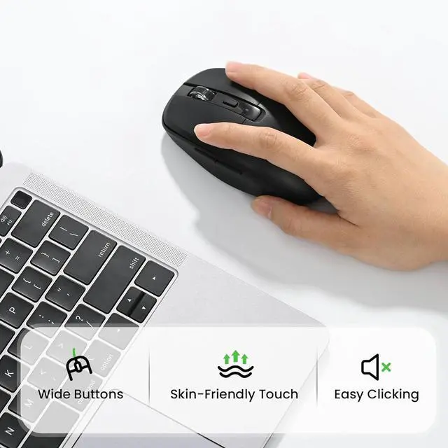 Alt view image 3 of 7 - AUTYUE Type C Rechargeable Wireless Mouse, 2.4G USB C RGB Lighting Computer Mice Silent Click, Ergonomic Design Wireless Mouse for MacBook Air/Pro, Laptop (USB-C Charging Port)
