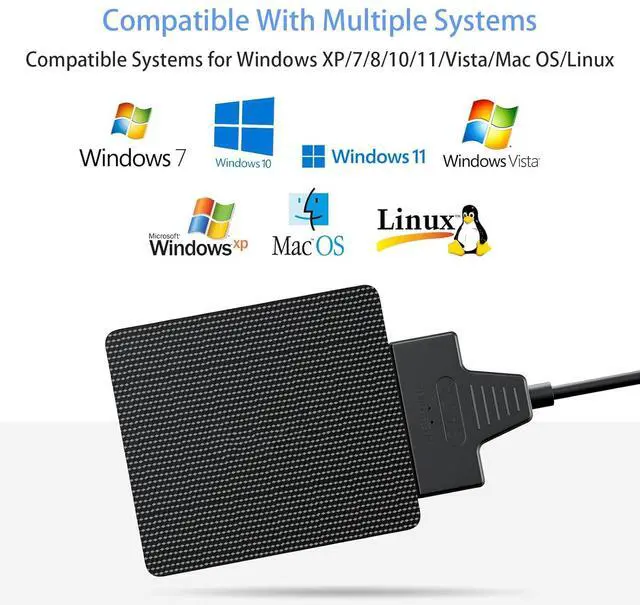 Alt view image 7 of 7 - AUTYUE SATA to USB 3.0 and USB C Adapter Cable for 3.5 2.5 Inch SSD/HDD Hard Drive Reader, USB 3.0 to SATA Adapter External Converter for SSD/HDD Data Transfer with 12V/2A Power Adapter
