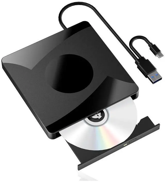 Main image of AUTYUE External CD DVD Drive for Laptop, USB 3.0 Type-C External CD/DVD Drive Portable CD Burner Reader Writer, External Optical Drive for Desktop Laptop PC Windows 11/10/8/7 Linux Mac OS