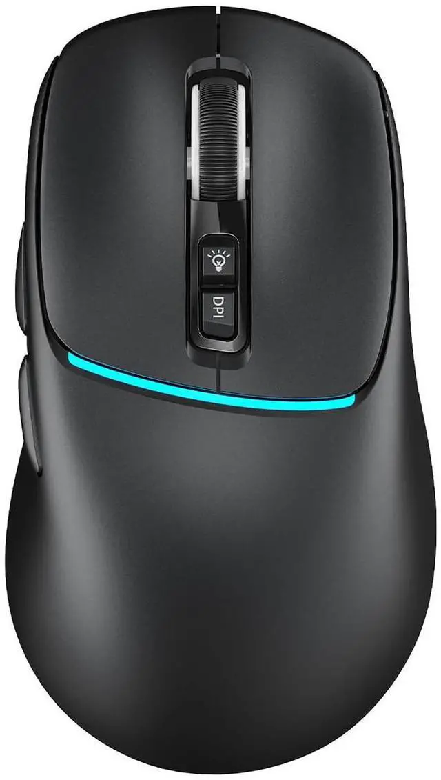 Main image of AUTYUE Bluetooth Wireless Mouse  Dual Bluetooth & 2.4GHz USB Receiver, 4 DPI Levels (1000-3200dpi), Type-C Rechargeable, Silent Click, Compact Mouse for Computer/MacBook/Laptop/PC - Black