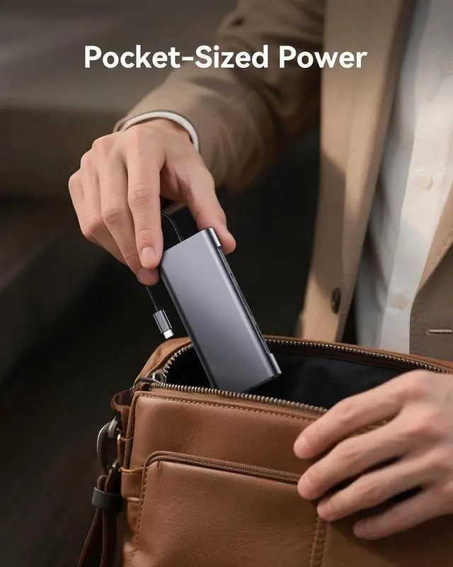 Alt view image 7 of 7 - AUTYUE 11-in-1 USB C Hub Multi-port Type C Adapter, USB C Docking Station with 4K HDMI, VGA 1080P,100W PD, Ethernet, SD/TF, Audio, USB 3.0 USB 2.0 Port, Laptop Dock for MacBook Pro/Air, iPad, Windows