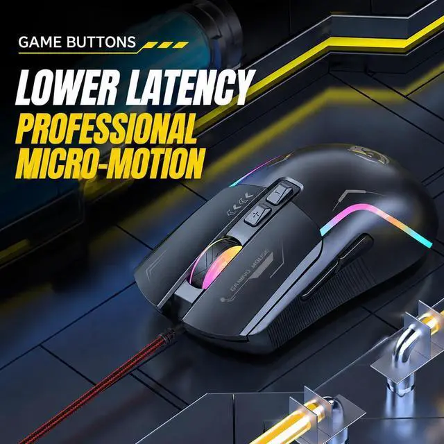 Alt view image 6 of 7 - AUTYUE USB Wired Gaming Mouse for Desktop PC and Laptop Computer, USB Gaming Mouse with Side Buttons Optical Wired Gaming Mouse with 7200DPI, Three Levels DPI adjustment for Laptop, PC