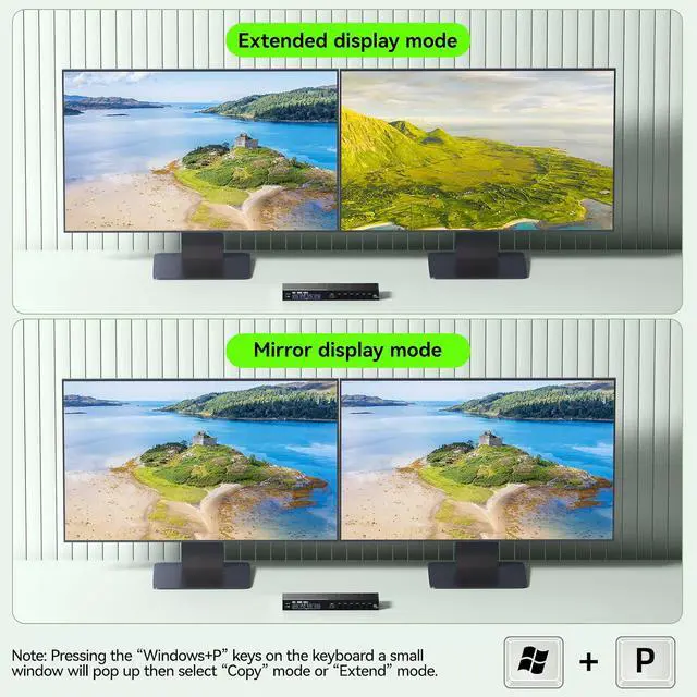 Alt view image 5 of 7 - AUTYUE KVM Switch 2 Monitors 6 Computers HDMI + DisplayPort, 8K@30Hz/4k@144Hz Dual Monitor KVM Switcher, HDMI + DP KVM for 6 PCs Share 2 Monitors and 4 USB 3.0 Devices, with Wired Remote,Power Adapter