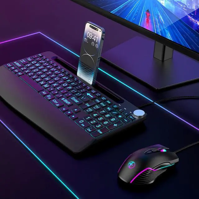 Alt view image 7 of 7 - AUTYUE Wired Gaming Mouse with RGB & Jiggler, Dual USB-C & USB-A Connectivity Up to 7200 dpi, 7 Buttons Ergonomic Optical Type-C Mouse with 5.9ft Cable for PC,Laptop,Mac,Chromebook,Computer, Desktop