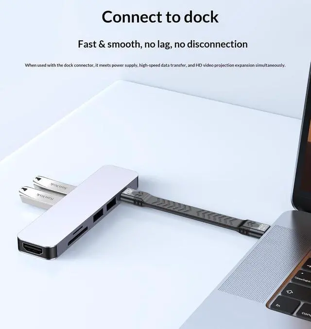 Alt view image 4 of 7 - AUTYUE USB5 USB-C to USB-C Short Flat Cable Compatible with Thunderbolt 5/4/3, 240W PD Fast Charging, 80Gbps Data Transfer, 16K Video, USB 5 Cable for iPhone 17/16 Pro Max,MacBook,SSD,Docking,eGPU