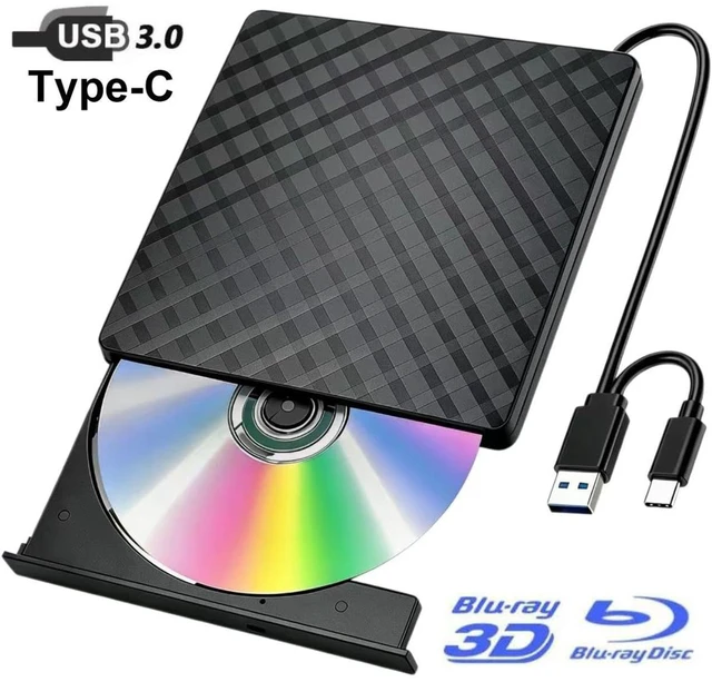 Main image of AUTYUE USB 3.0 & Type-C Blu Ray Burner, Portable USB External Blu-ray DVD Drive, External Blueray/ CD DVD Drive for PC Supports Read/Burn, Versatile Blu Ray Writer Compatible with Windows/Linux/MacOS