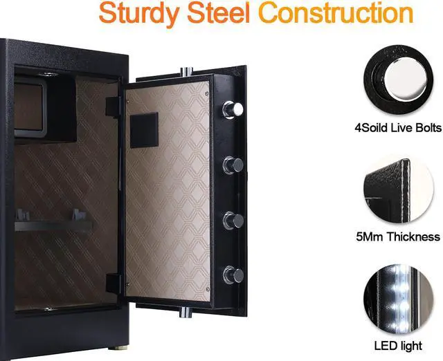 Alt view image 2 of 6 - TIGERKING Security Home Safe, Safe Box- Black 2.05 Cubic Feet