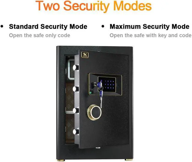 Alt view image 5 of 6 - TIGERKING Security Home Safe, Safe Box- Black 2.05 Cubic Feet