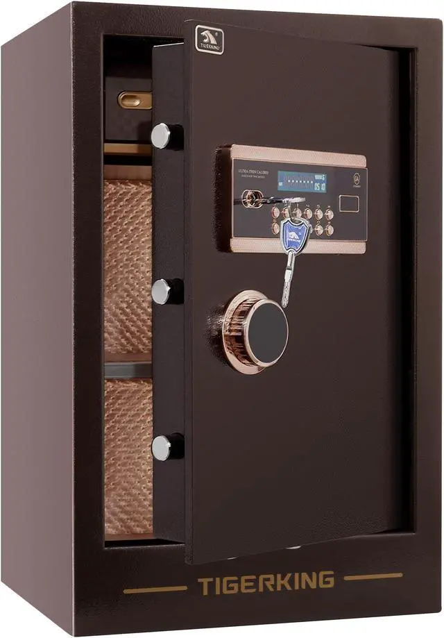 Main image of TIGERKING Burglary Digital Security Safe Box for Home Office Double Safety Key Lock and Password Safes 3.47 Cubic Feet