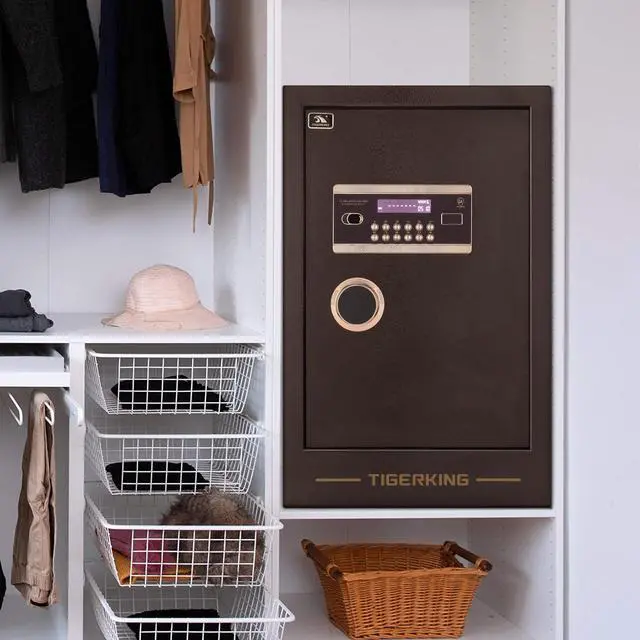 Alt view image 5 of 6 - TIGERKING Burglary Digital Security Safe Box for Home Office Double Safety Key Lock and Password Safes 3.47 Cubic Feet