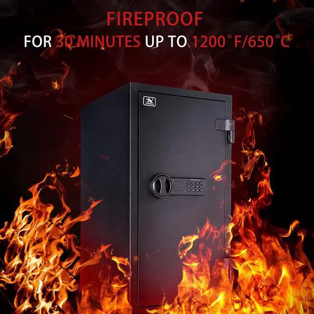 Alt view image 2 of 6 - TIGERKING Safe Box,Fireproof Safe,3.47 Cubic Feet,Large Steel Money Safe Home Safe with Digital Lock for Home and Office