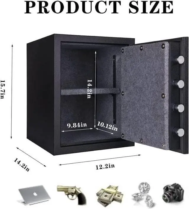 Alt view image 6 of 7 - TIGERKING Fireproof Safe, Safe Box, 1.24 Cubic Feet,Steel Money Safe Home Safe with Digital Lock for Home and Office