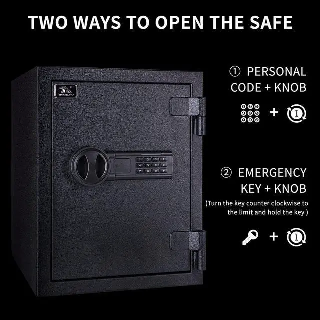 Alt view image 4 of 7 - TIGERKING Fireproof Safe, Safe Box, 1.24 Cubic Feet,Steel Money Safe Home Safe with Digital Lock for Home and Office