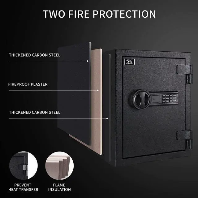 Alt view image 5 of 7 - TIGERKING Fireproof Safe, Safe Box, 1.24 Cubic Feet,Steel Money Safe Home Safe with Digital Lock for Home and Office