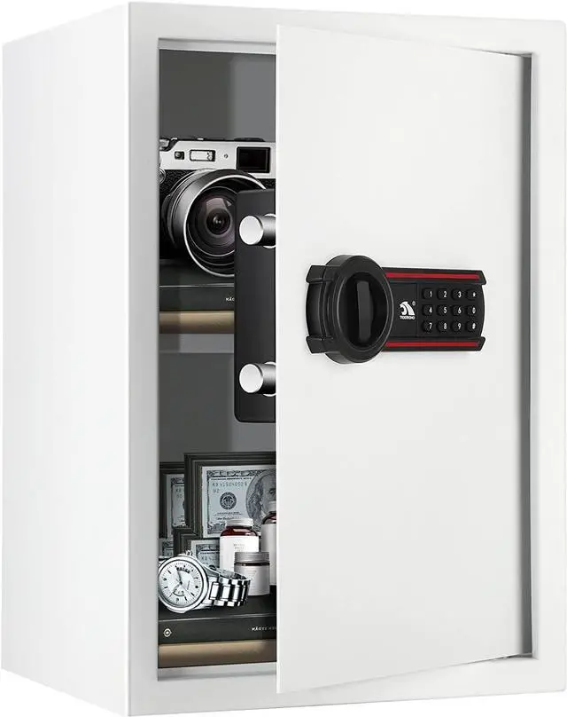 Main image of TIGERKING Digital Keypad Safe Box, 1.8 Cubic Feet Home Safe with Removable Shelf, Lock Safe Money Safe, Solid Alloy Steel Cabinet Safes for Home, Office, Cash, Jewelry, Documents (White)