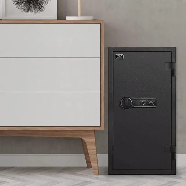 Alt view image 7 of 7 - TIGERKING 3.47 Cubic Feet Fireproof Safe, Safe Box with Fingerprint, Large Steel Money Safe Home Safe with Digital Lock for Home and Office