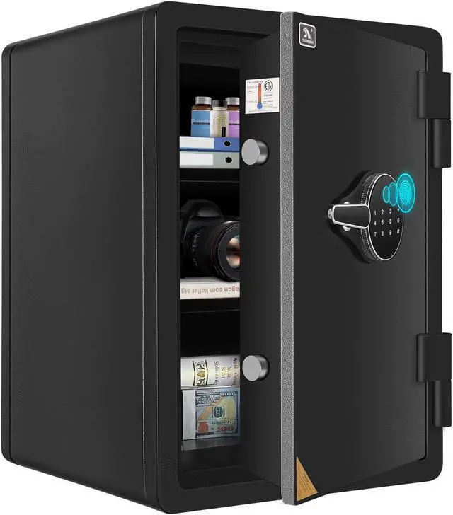 Main image of TIGERKING 1 Hour Fireproof Safe with Fingerprint, Anti-Theft Safe Box with Digital Touchscreen Keypad Lock, Large Home Box for Valuables and Documents,23.62X17.32X17.72inchs