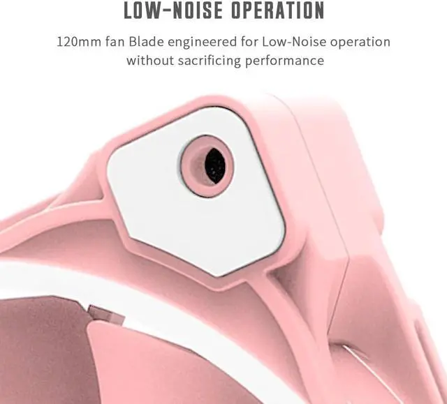 Alt view image 3 of 7 - D-COOLING ZF-12025 Pastel 120mm Case Fan White LED PWM Fan for PC Case/CPU Cooler (Piglet Pink)