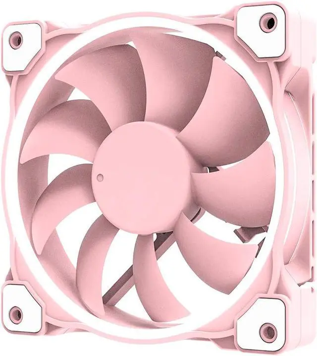 Main image of D-COOLING ZF-12025 Pastel 120mm Case Fan White LED PWM Fan for PC Case/CPU Cooler (Piglet Pink)