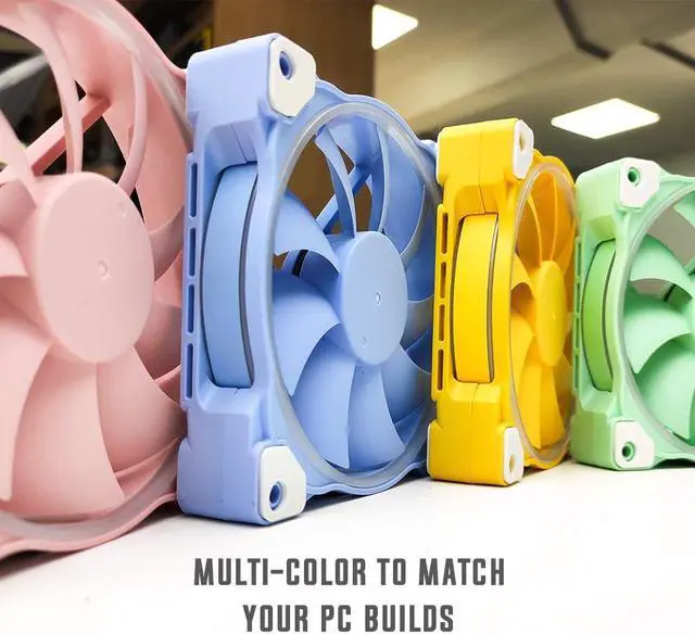 Alt view image 7 of 7 - D-COOLING ZF-12025 Pastel 120mm Case Fan White LED PWM Fan for PC Case/CPU Cooler (Piglet Pink)