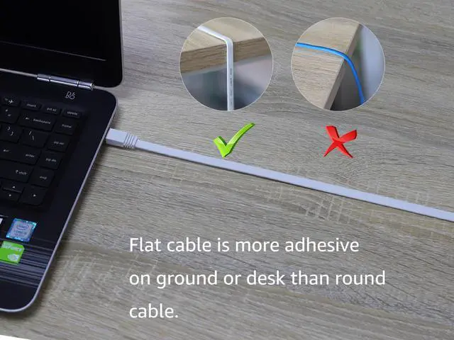Alt view image 7 of 7 - Cat 7 Ethernet Cable 5 ft 2 pack LAN Cable Internet Network Cord for PS4, Xbox, Router, Modem, Gaming, White Flat Shielded 10 Gigabit RJ45 High Speed Computer Patch Wire.