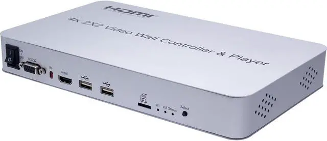 Alt view image 3 of 6 - Video Wall Controller & Player 2x2 4K 3840x2160@30Hz Processor HDMI 1.4 HDCP 1.4 Support 2x2,1x2,1x4 Modes with 1 HDMI Input 4 HDMI Output