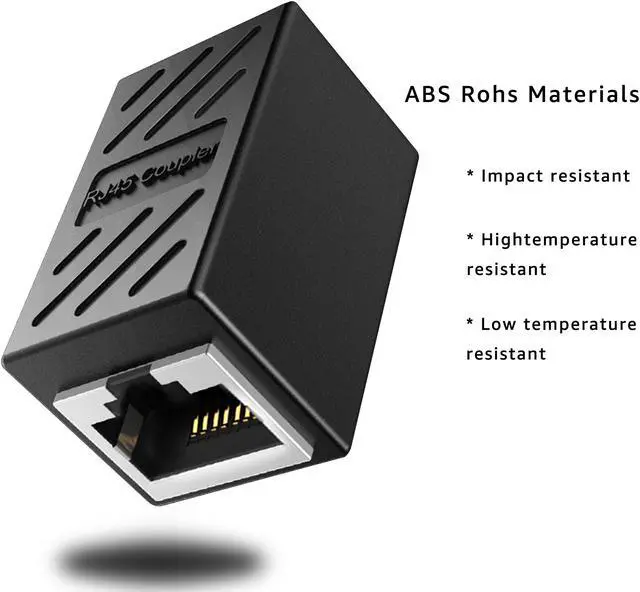Alt view image 3 of 7 - RJ45 Coupler in Line Coupler Cat 8 Cat7 Cat6 Cat5e Ethernet Cable Extender Adapter Female to Female (Black) -2Pack